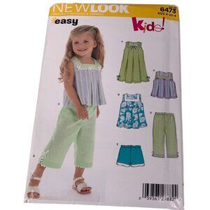 Simplicity Pattern 6473 Easy Dress Top Shorts Pants Size A Toddler 6 Mos - 4 VTG